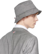 Thom Browne SSENSE Exclusive Gray & Black Wool Bucket Hat