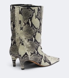JUDE Cave snake-effect leather ankle boots