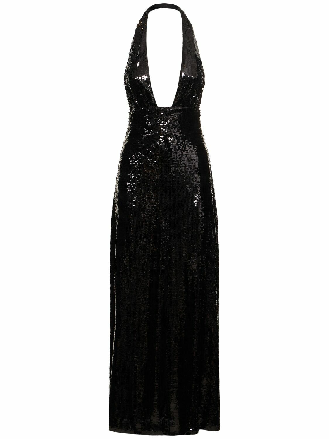 WEWOREWHAT Sequined Halter Neck Midi Dress