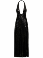 WEWOREWHAT Sequined Halter Neck Midi Dress