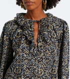 Ulla Johnson Siena printed ruffled cotton-blend top