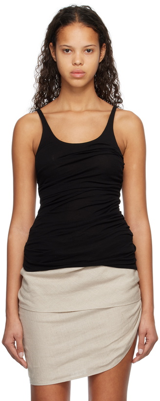Photo: Subtle Le Nguyen Black Draped Tank Top