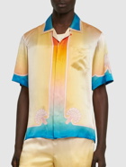 CASABLANCA Cuban Collar Silk Short Sleeve Shirt