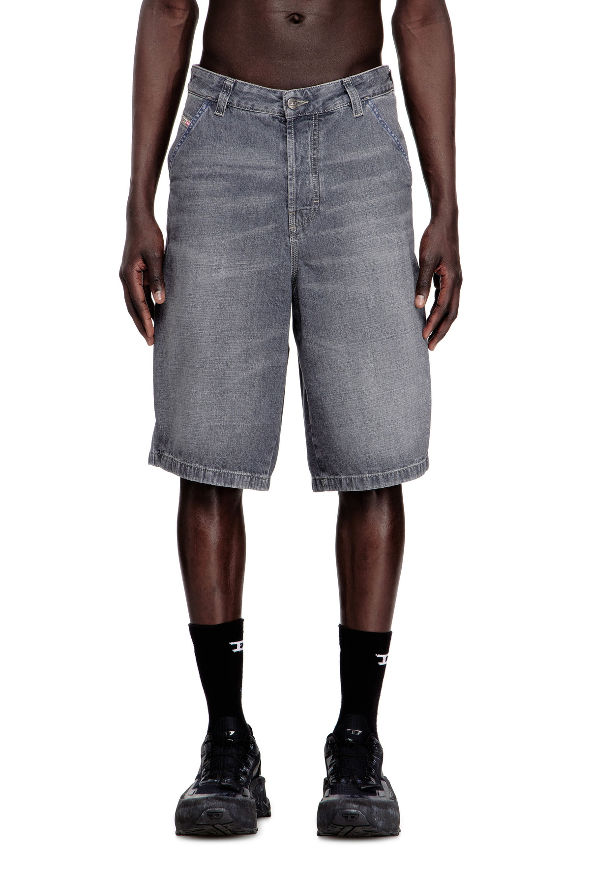 Diesel Washed nylon pants with side bands - Pants Mens in Beige Diesel