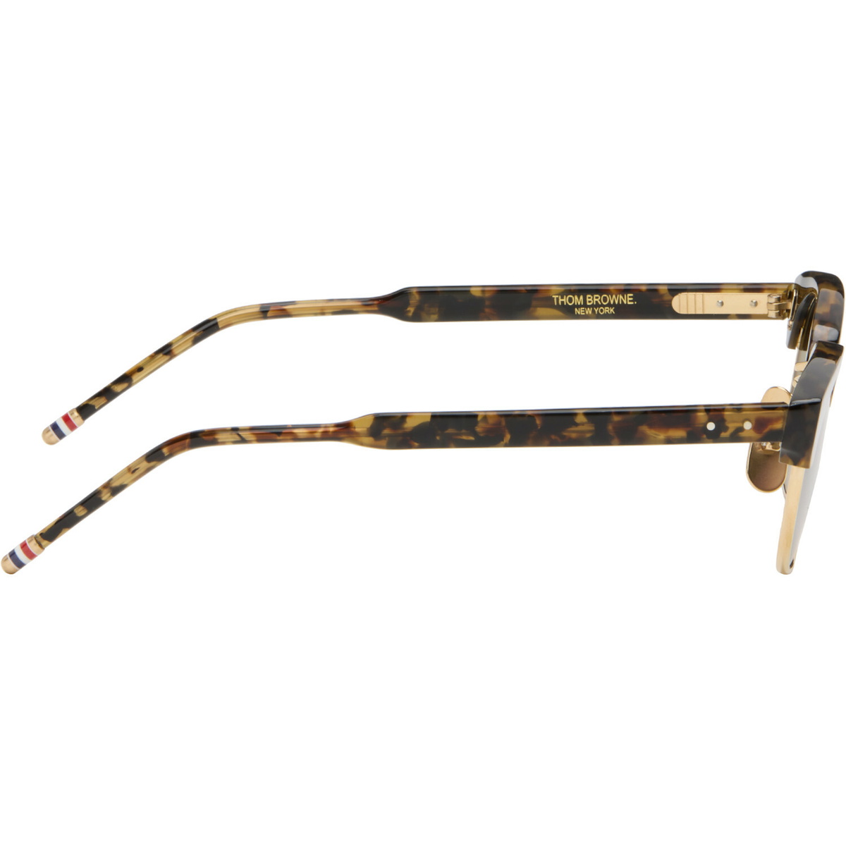 Thom Browne Brown Acetate & Titanium Oval Sunglasses