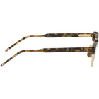 Thom Browne Brown Acetate & Titanium Oval Sunglasses