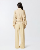 Pinko Habotai And Cotton Shirt With Belt Light Brown