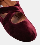 Alaïa Criss Cross velvet ballet flat