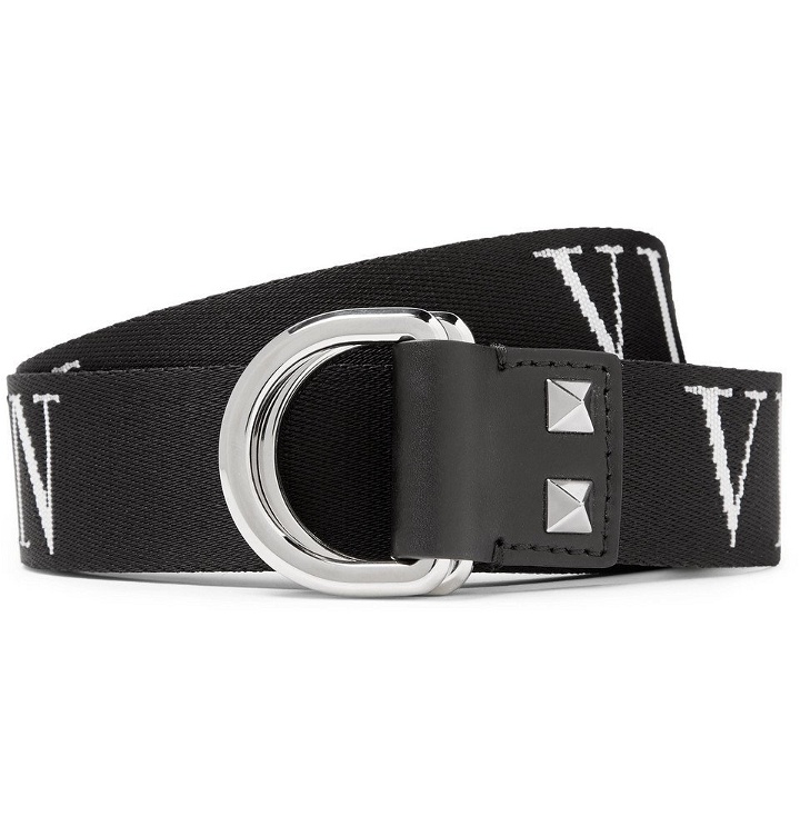 Photo: Valentino - Valentino Garavani 3.5cm Black Logo-Jacquard Webbing Belt - Men - Black