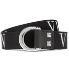 Valentino - Valentino Garavani 3.5cm Black Logo-Jacquard Webbing Belt - Men - Black