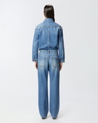 Pinko Long Denim Jumpsuit With Pockets Mid Wash