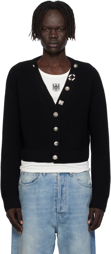 Photo: VETEMENTS Black Fancy Button Mini Cardigan