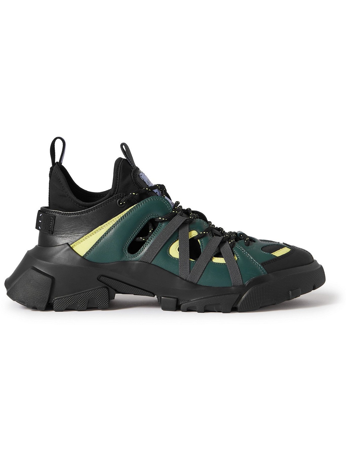 Photo: MCQ - Albion 4 Orbyt Descender Panelled Faux Leather Sneakers - Green - EU 40