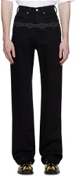 Stefan Cooke Black Cable Corded Jeans