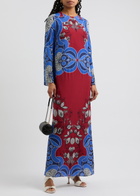 Borgo DE Nor Capucine Printed Maxi Dress Blue