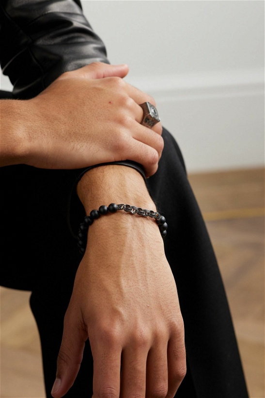 Photo: Stephen Webster - Thorn Beads Sterling Silver, Rhodium-Plated Onyx and Sapphire Bracelet