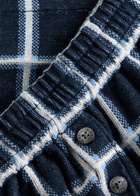 Guest In Residence Picnic Plaid Intarsia Silk-blend Shorts Navy
