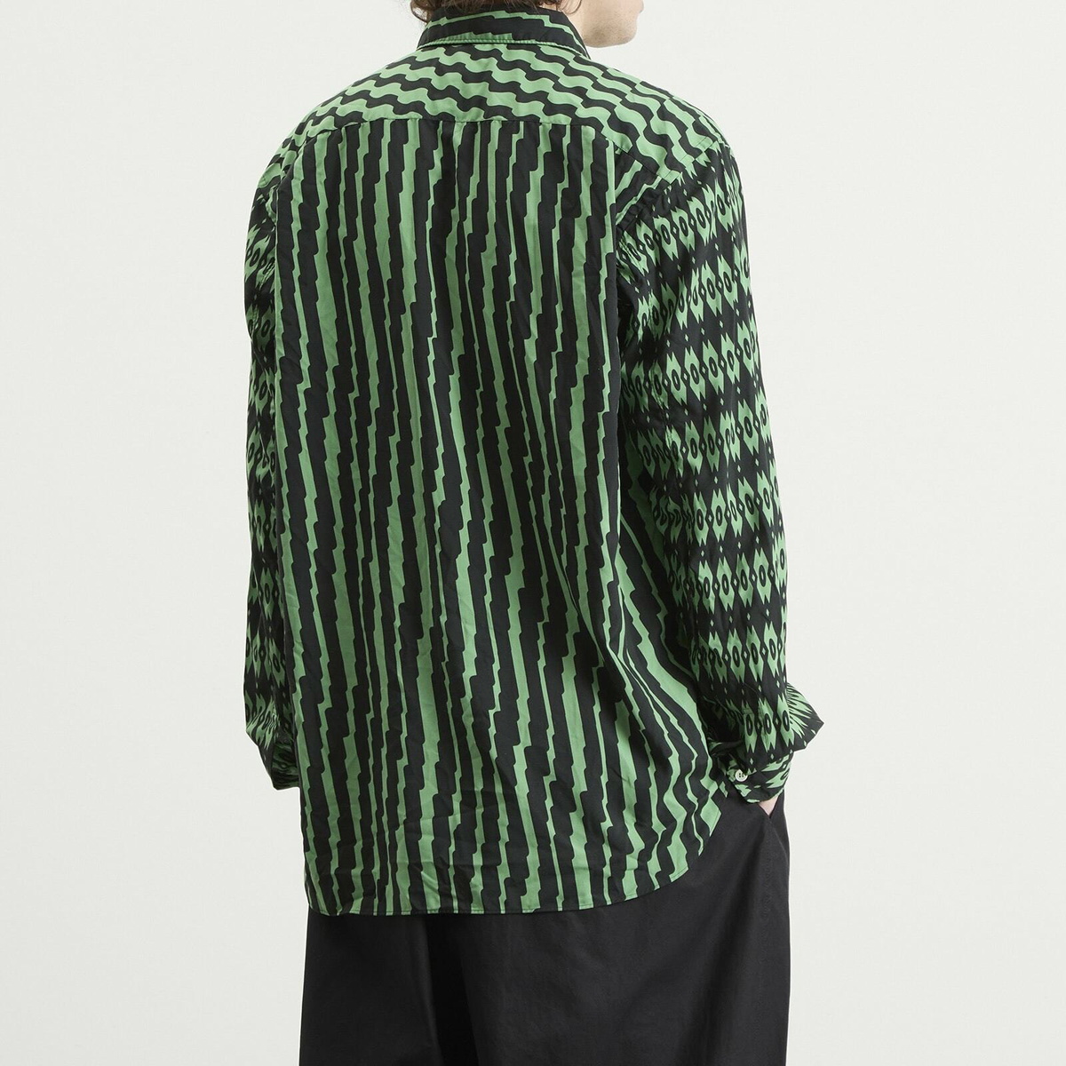 Comme des Garçons Homme Plus Men's Printed Long Sleeve Shirt in Green