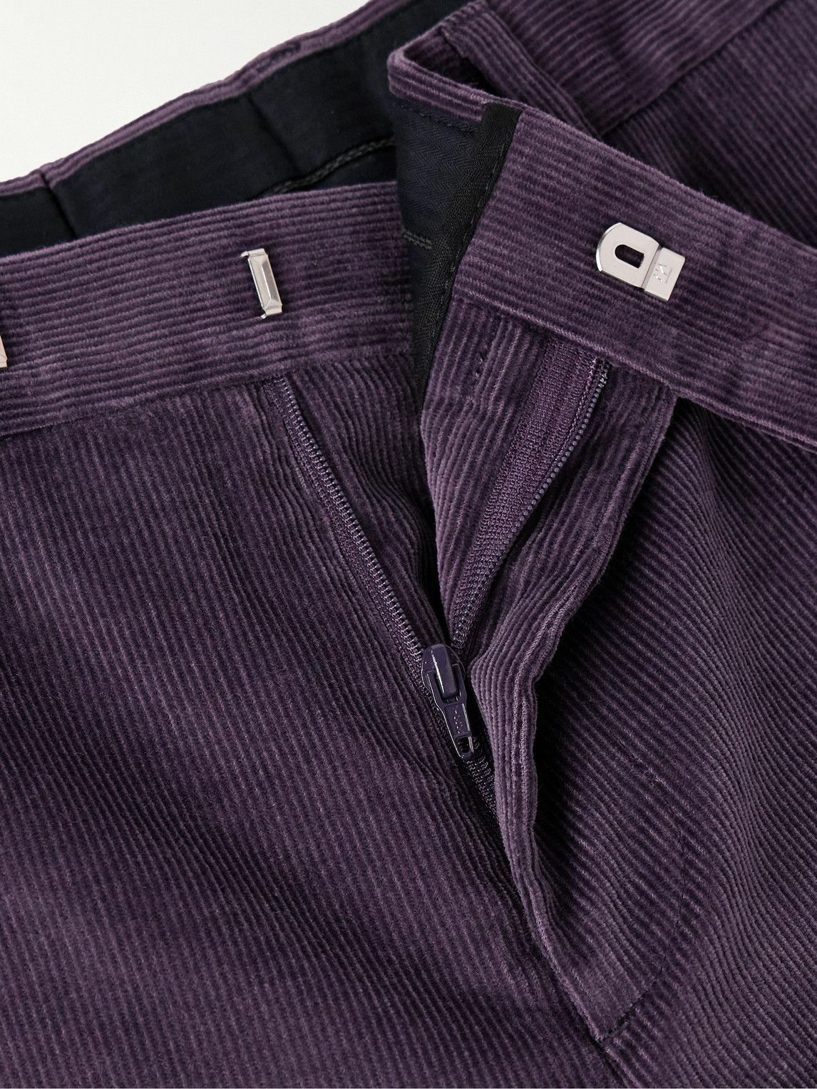 Paul Smith - Slim-Fit Stretch-Cotton Corduroy Suit Trousers - Purple
