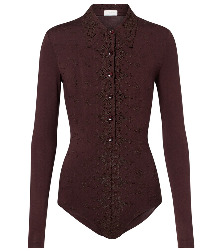 Photo: Magda Butrym Embroidered cotton-blend bodysuit