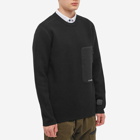 C.P. Company Men's Metropolis Tech Patch Crew Knit in Black