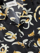 Nanushka - Bodil Camp-Collar Printed Silk-Twill Shirt - Black