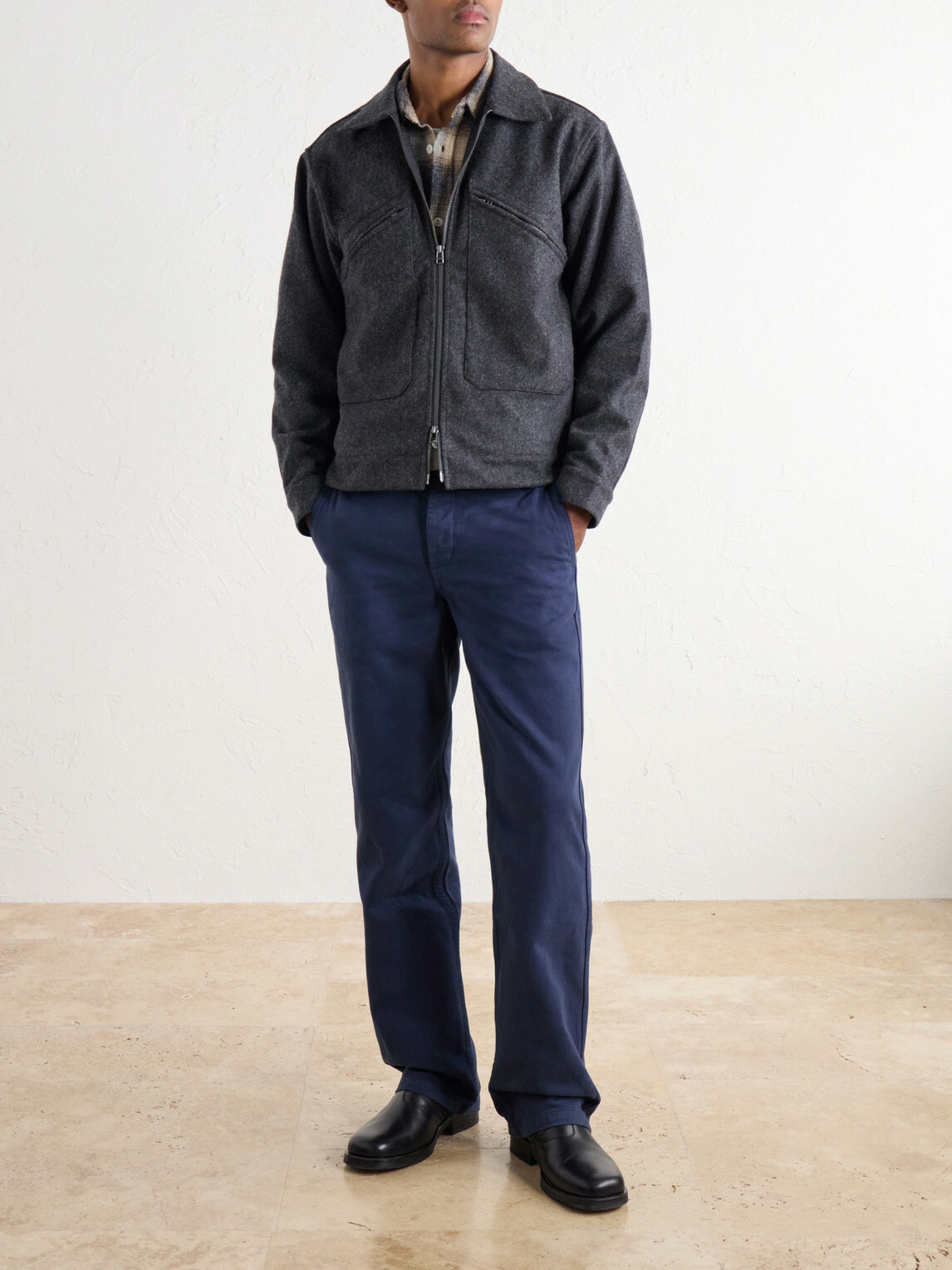 3sixteen - Cycling Wool-Blend Felt Jacket - Gray