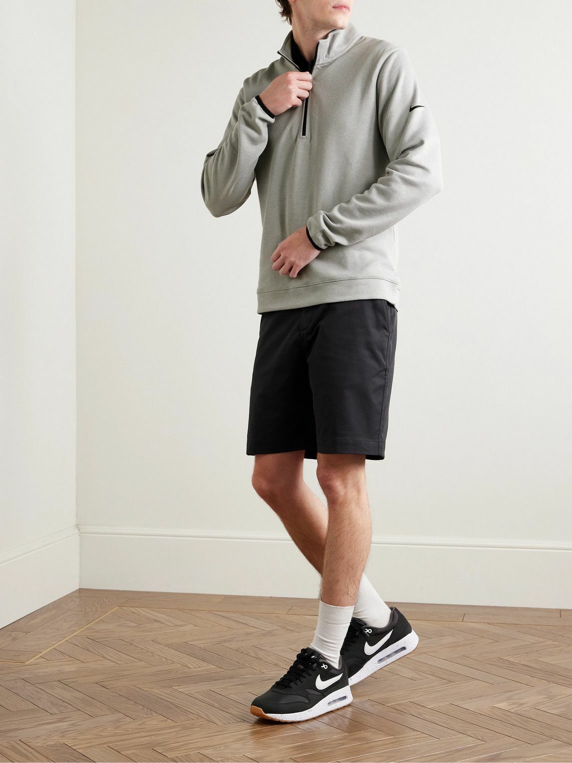 Nike Golf - Tour Slim-Fit Half-Zip Therma-FIT Piqué Golf Top - Gray