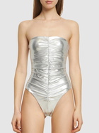 WEWOREWHAT Ruched One Piece Swimsuit