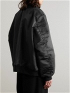 Raf Simons - Oversized Logo-Appliquéd Shell Bomber Jacket - Black