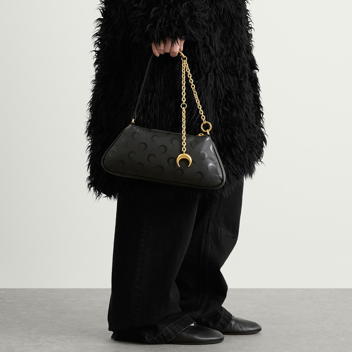 Marine Serre Women's Moon Canvas Bag in Black 