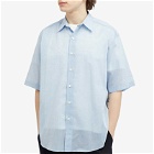 Auralee Men's Finx Long Sleeve Shirt in Sax Blue Chambray