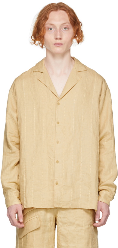 Photo: Jacquemus Beige 'La Chemise Raphia' Shirt