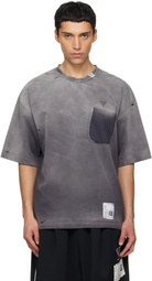 Maison MIHARA YASUHIRO Gray Sun Faded V Neck T-shirt
