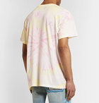 AMIRI - Logo-Flocked Tie-Dyed Cotton-Jersey T-Shirt - Yellow