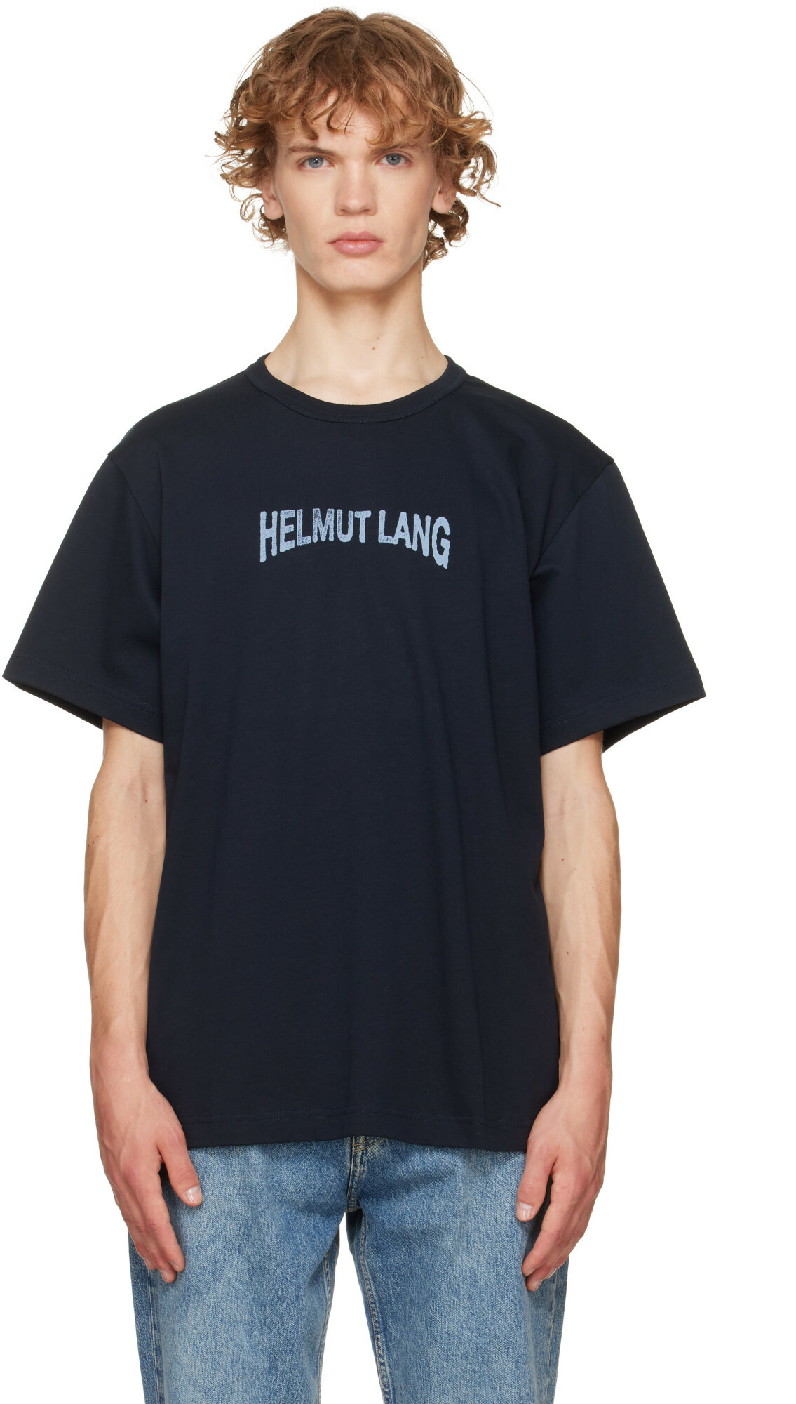 Helmut Lang Navy Ticket T-shirt