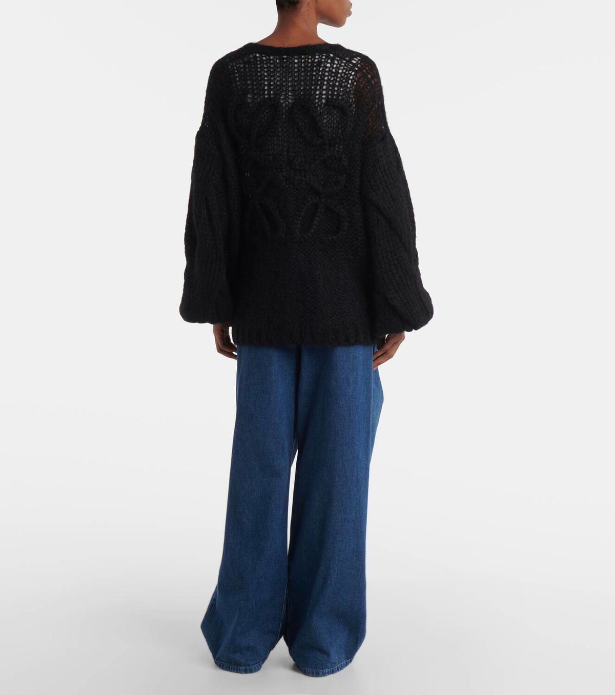 Loewe Anagram open-knit mohair-blend cardigan Loewe