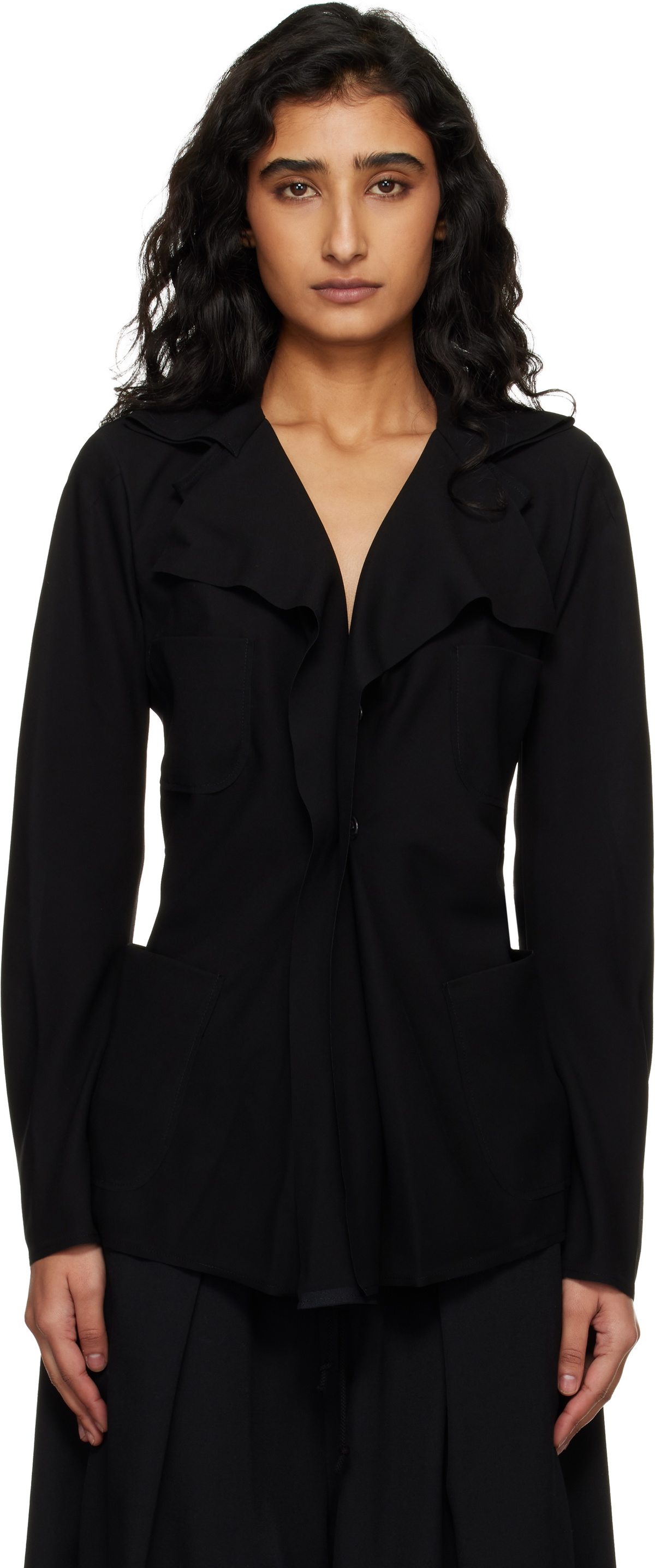 Junya Watanabe Black Georgette Blazer