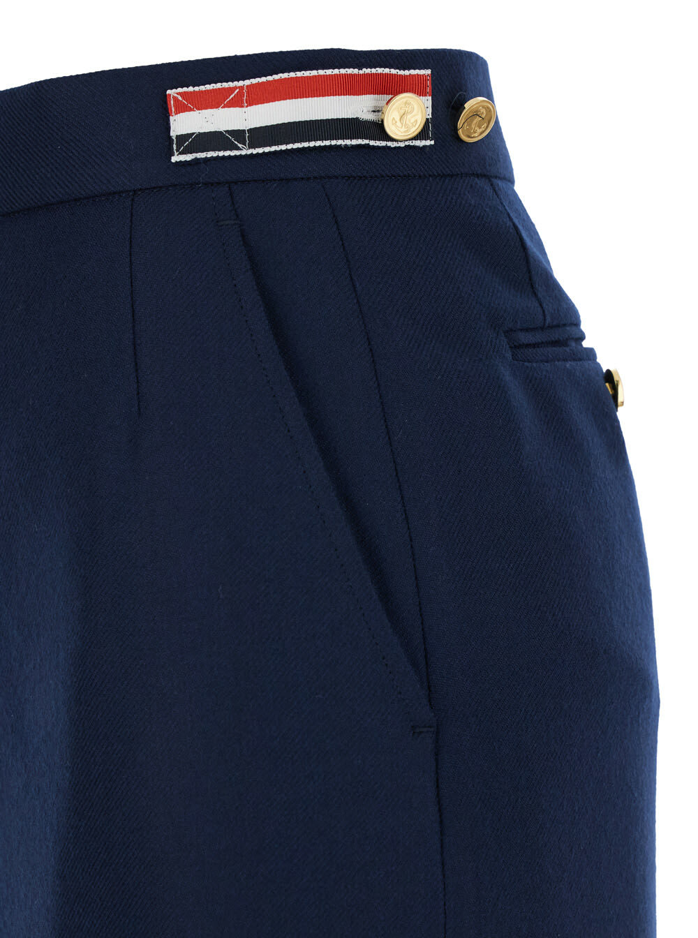 スカート THOM BROWNE CALF LEGTH SIDE TAB SKIRT IN SOLID WOOL TWILL Thom Browne Calf Legth Side Tab Skirt In Solid Wool Twill