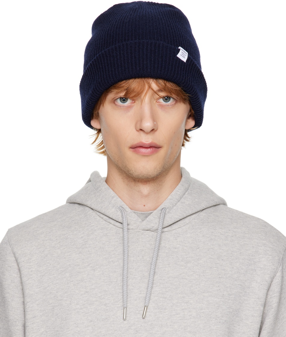 NORSE PROJECTS Navy Rolled Brim Beanie Norse Projects