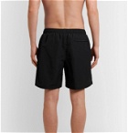 Stüssy - Wide-Leg Mid-Length Logo-Print Swim Shorts - Black