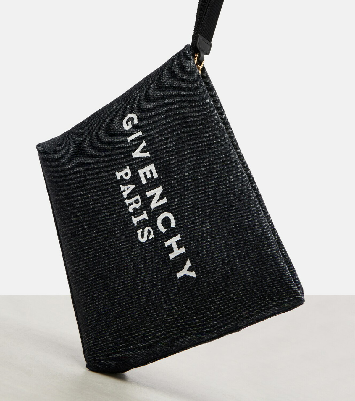 Givenchy Logo cotton denim pouch