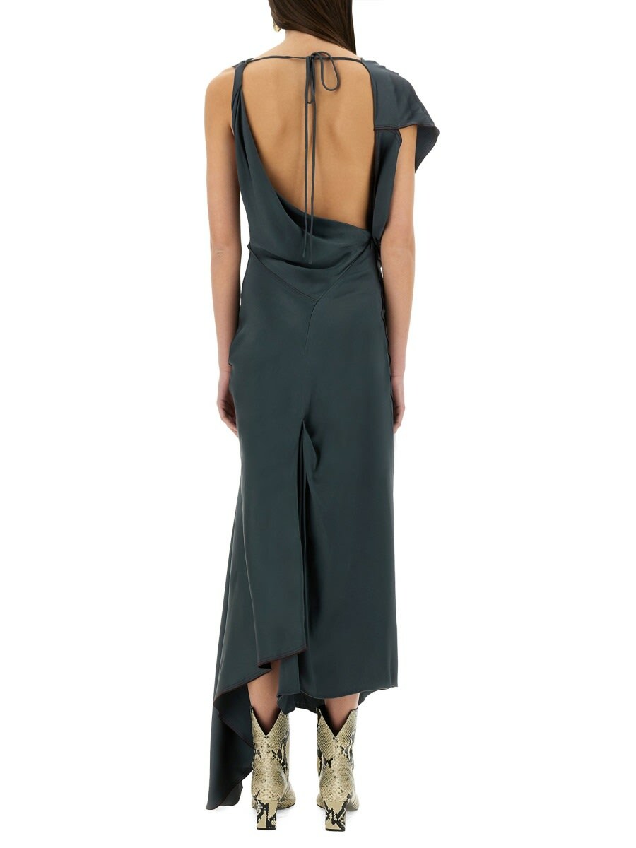 Victoria Beckham Asymmetrical Draped Midi Dress Victoria Beckham
