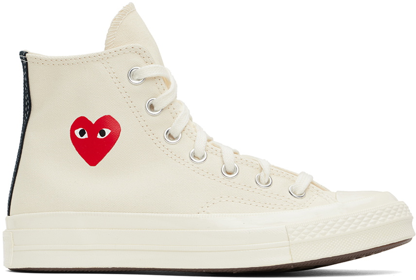 COMME des GARÇONS PLAY Off-White Converse Edition Chuck 70 OG Single Heart Sneakers