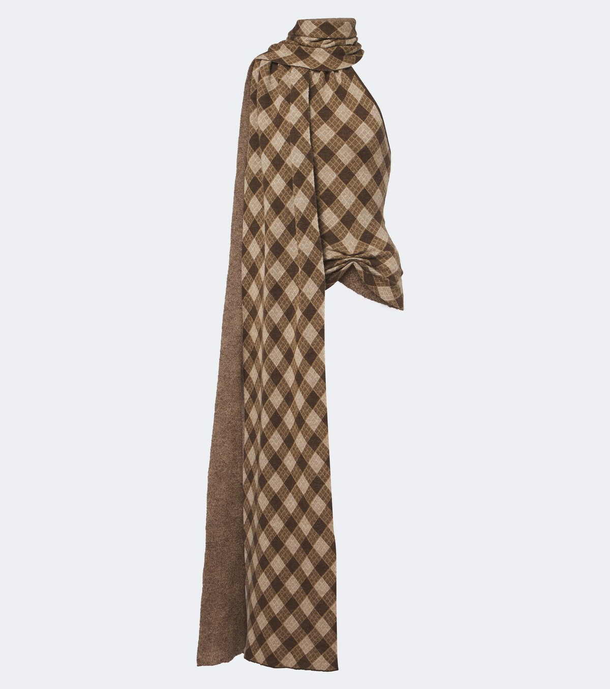 Aya Muse Kae scarf-detail plaid halterneck top