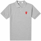 Comme des Garçons Play Men's Large Heart Polo Shirt in Grey