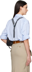 Moschino Blue Striped Suspenders Shirt