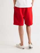 AMI PARIS - Logo-Embroidered Cotton-Jersey Shorts - Red