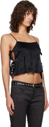 R13 Black Square Neck Tie Camisole