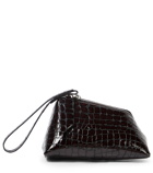 The Attico - Saturday Small croc-effect patent leather pouch